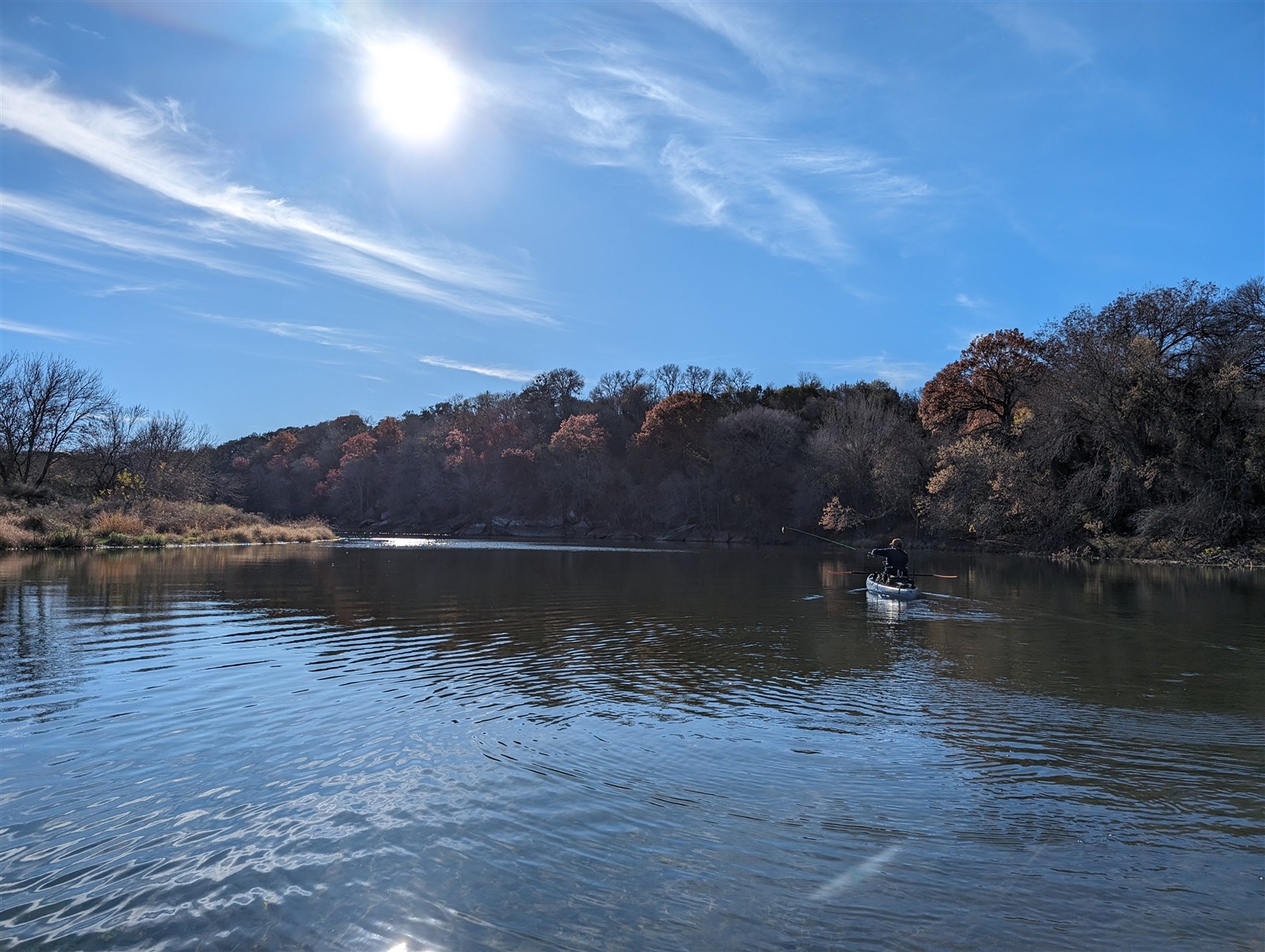 Clear Brazos River water and shoreline